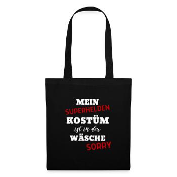 Lustiger Superhelden Spruch Fasching Und Karneval - Stoffbeutel - Schwarz - Vorne