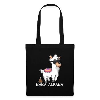 Kaka Alpaka - alpaga drôle avec un tas de merde - Sac en tissu - noir - Devant