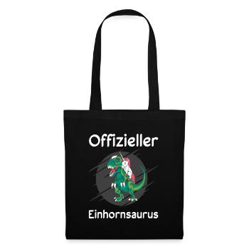 Schlaf Dino Einhorn Sprüche Geschenkidee - Stoffbeutel - Schwarz - Vorne