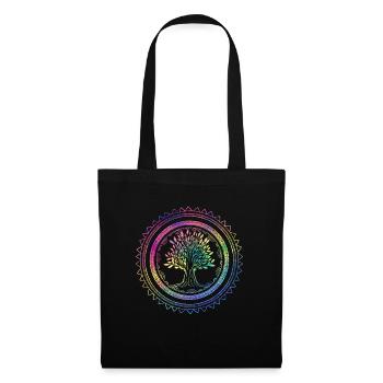 Yoga Arbre de vie Mandala Cadeau ésotérique - Sac en tissu - noir - Devant