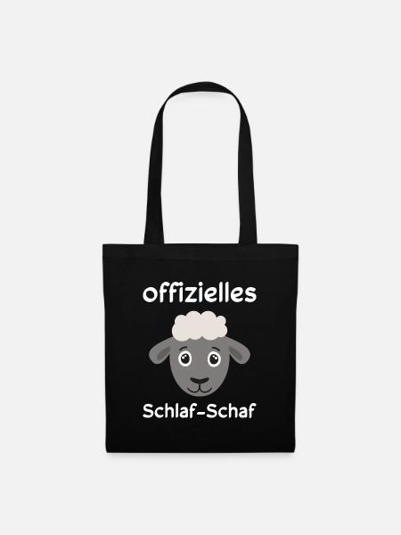 Schaf Schäfchen Schlaf Sprüche Geschenk - Stoffbeutel - Schwarz