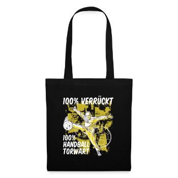 Handball Torwart Sprüche Sport Geschenk - Stoffbeutel - Schwarz - Vorne