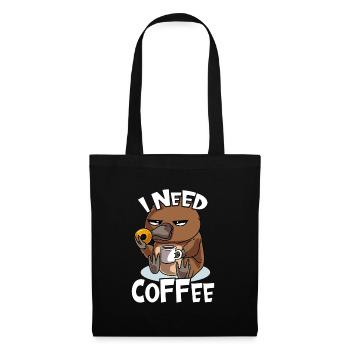 Tired platypus says I need coffee now - Tote Bag - black - Front