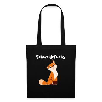 Schweigefuchs Fuchs Schule Schüler Geschenkidee - Stoffbeutel - Schwarz - Vorne