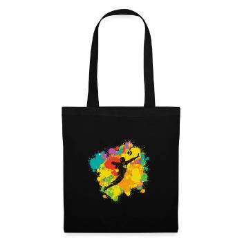 Faustball avec éclaboussures de peinture - Sac en tissu - noir - Devant