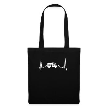 Camping Heartbeat Camper Camper - Tote Bag - black - Front