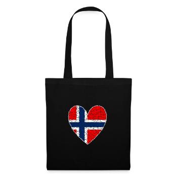 Norvège Coeur - Sac en tissu - noir - Devant