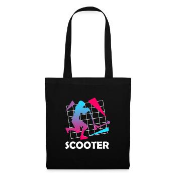 Scooter Spruch Skater Geschenk Kunst Zeichnung - Stoffbeutel - Schwarz - Vorne
