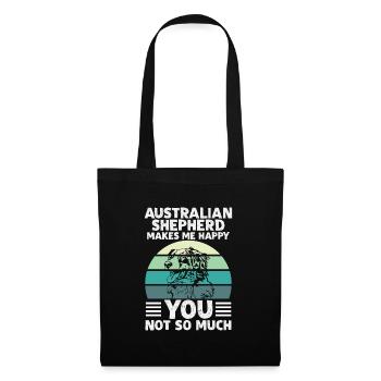 CHEPHERD AUSTRALIEN MAKES ME HEUREUX VOUS N’AVEZ PAS BESOIN DE MUCH - Sac en tissu - noir - Devant