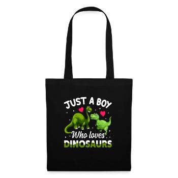 Only a boy who loves dinosaurs - Tote Bag - black - Front