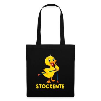 Stockente Ausdauer Sport Ente Geschenk - Stoffbeutel - Schwarz - Vorne