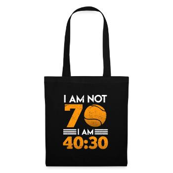 Tennis Geschenk 70 Jahre 40:30 Witz Geburtstag - Stoffbeutel - Schwarz - Vorne