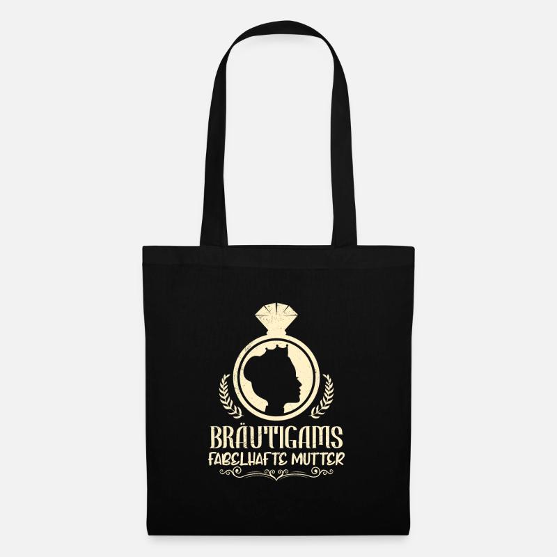 Mutter des Bräutigams Hochzeitshirt für Mama - Stoffbeutel - Schwarz