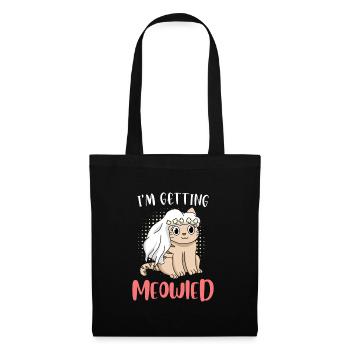 Je me marie Rigolo chat chat - Sac en tissu - noir - Devant