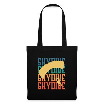 Skydive Fallschirm Fallschirmspringer Retro - Stoffbeutel - Schwarz - Vorne