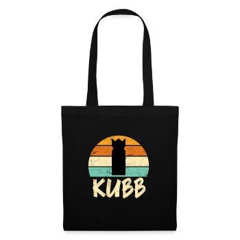 Rétro Jeux de Vikings Vintage Kubb Jeu - Sac en tissu - noir - Devant