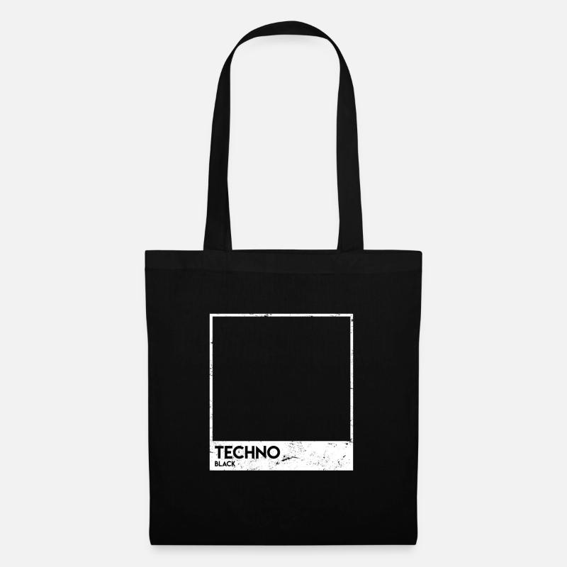 Black Techno Hardtekk Hardstyle Musik - Stoffbeutel - Schwarz