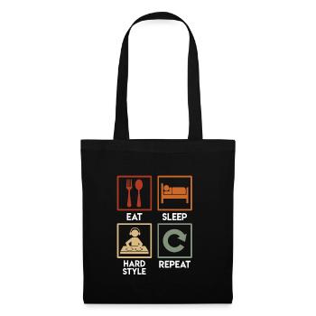 Hardstyle DJ Musik Eat Sleep Hardstyle Hardtekk - Stoffbeutel - Schwarz - Vorne