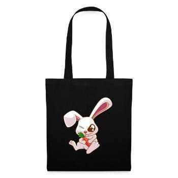 EInäugiger Hase Zombie Kaninchen Geschenk - Stoffbeutel - Schwarz - Vorne