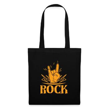 Rockmusik Heavy Metal Handzeichen Symbol Gitarrist - Stoffbeutel - Schwarz - Vorne