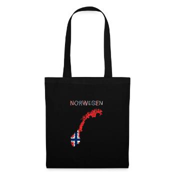Norway Map Art Design - Tote Bag - black - Front