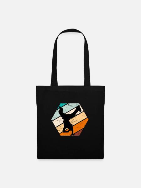 Breakdance Retro Breakdancer B-Boy - Stoffbeutel - Schwarz
