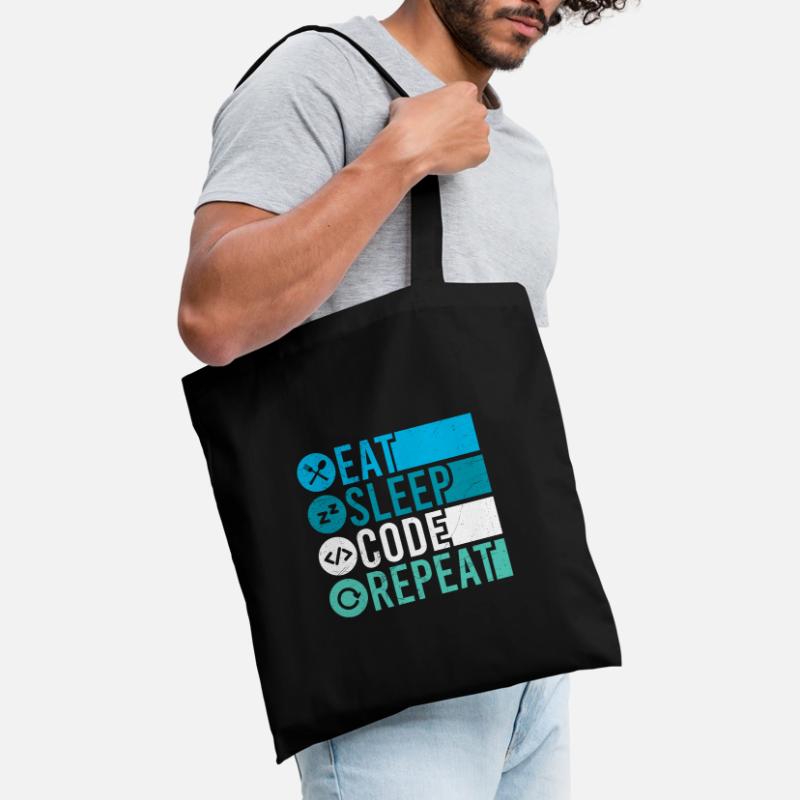 Eat Sleep Code Repeat Programmierer Software Stoffbeutel
