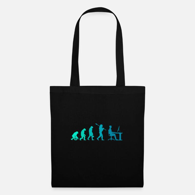 Programmierer Evolution Schreibtisch Büro Geschenk - Stoffbeutel - Schwarz