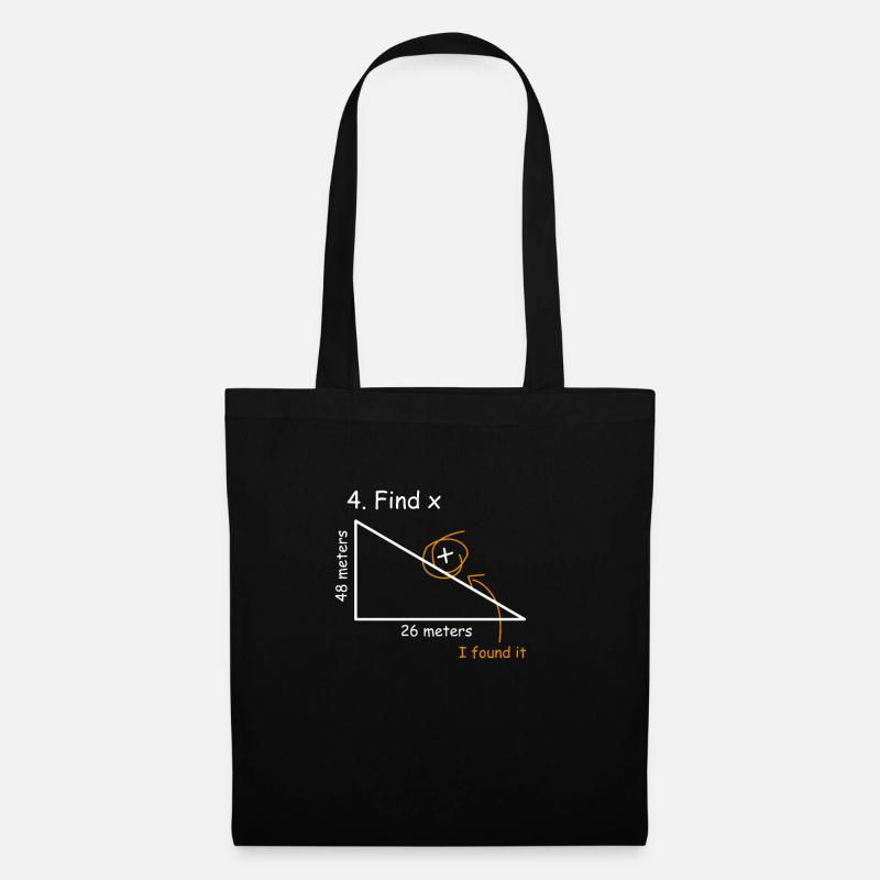 Mathelehrer Hypotenuse Finde x Satz des Pythagoras - Stoffbeutel - Schwarz
