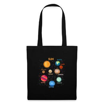 Galaxie Espace Système Solaire Planète Astronaute - Sac en tissu - noir - Devant