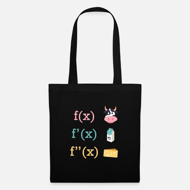Math Fun Dérivation du fromage au lait de vache - Sac en tissu - noir