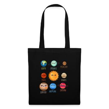 Système solaire Espace Galaxie Planète Terre Soleil - Sac en tissu - noir - Devant