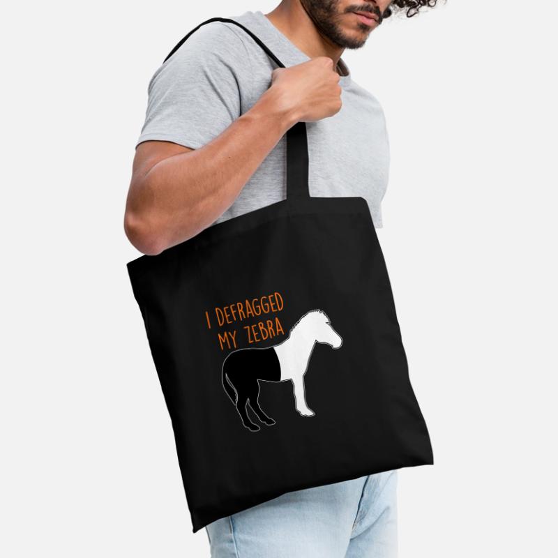 Defragmented Zebra Computer Scientist Joke Coder Tote Bag