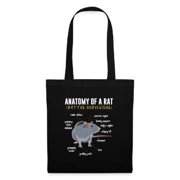 Anatomie d’un rat propriétaire de rats cultivateurs de rats - Sac en tissu - noir - Devant
