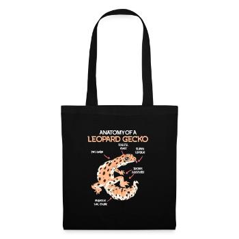 Terrarium Anatomie d’un Gecko Lézard Léopard Gecko - Sac en tissu - noir - Devant