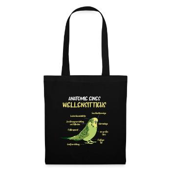 Anatomy of a Budgerigar Bird Parakeet - Tote Bag - black - Front