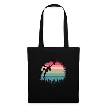 Grimper rocheux vintage femme grimpeuse - Sac en tissu - noir - Devant