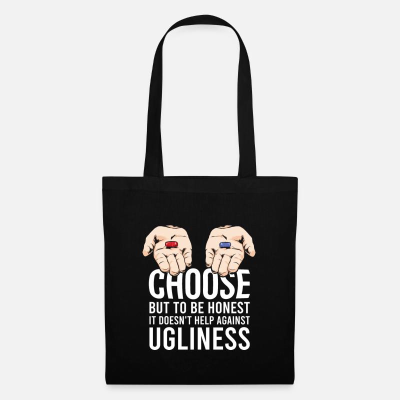 red pill blue pill saying gift - Tote Bag - black