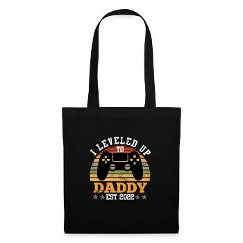 I leveled up to daddy 2022 bébé naissance papa - Sac en tissu - noir - Devant