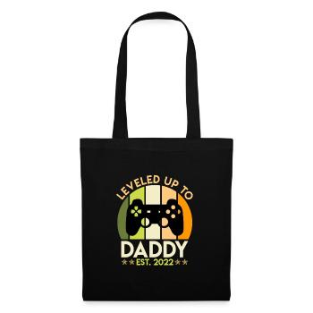 Leveled up to Daddy 2022 werdender Papa 2022 - Stoffbeutel - Schwarz - Vorne