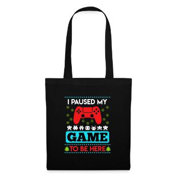 Noël Gamer paused Game to be here Ugly - Sac en tissu - noir - Devant