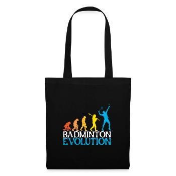 Badminton Evolution Affe Badmintonspieler - Stoffbeutel - Schwarz - Vorne