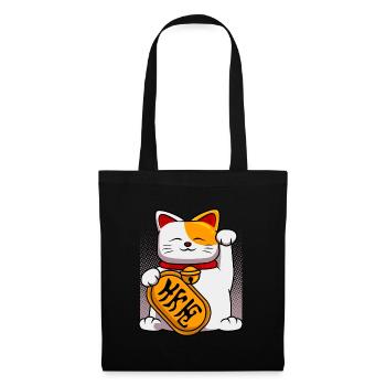 Japan Winkekatze Winken Katzen Katzenbesitzer - Stoffbeutel - Schwarz - Vorne