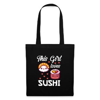 Sushi Lover Maki Nigiri This Girl loves Sushi - Stoffbeutel - Schwarz - Vorne