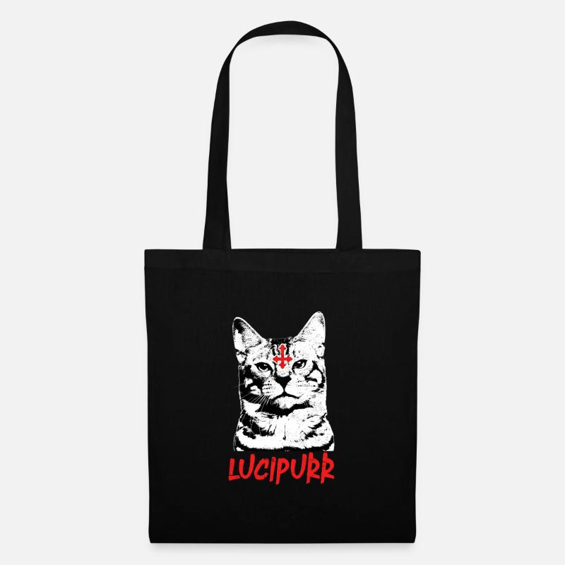 Lucipurr Rock Satan Katze Kätzchen - Stoffbeutel - Schwarz