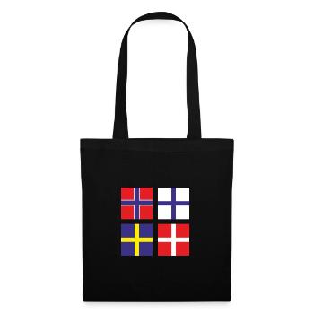 Skandinavien Quadrate Norwegen Schweden Finnland - Stoffbeutel - Schwarz - Vorne