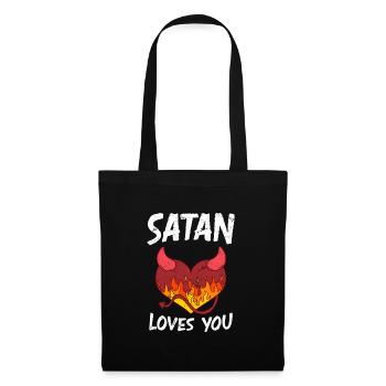 Satan loves You Party Devil Antichrist - Tote Bag - black - Front