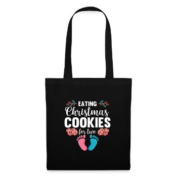 Drôle de manger des biscuits de Noël pour deux femmes enceintes - Sac en tissu - noir - Devant
