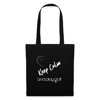 Keep Calm and Play Golf - Golfspieler Geschenk - Stoffbeutel - Schwarz - Vorne