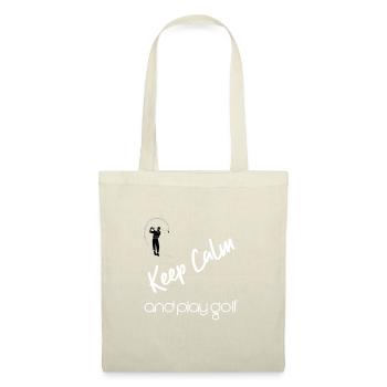 Keep Calm and Play Golf - Golfspieler Geschenk - Stoffbeutel - Natur - Vorne